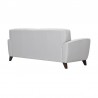 Armen Living Jedd Contemporary Sofa in Genuine Dove Gray Leather with Brown Wood Legs Back