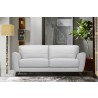 Armen Living Jedd Contemporary Sofa in Genuine Dove Gray Leather with Brown Wood Legs