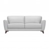 Armen Living Jedd Contemporary Sofa in Genuine Dove Gray Leather with Brown Wood Legs Front