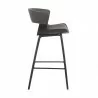Armen Living Jagger Modern 26" Black Wood and Grey Faux Leather Counter Height Barstool Side - Armen Living Jagger Modern 26" Black Wood and Grey Faux Leather Counter Height Barstool Side