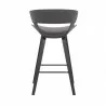 Armen Living Jagger Modern 26" Black Wood and Grey Faux Leather Counter Height Barstool Back - Armen Living Jagger Modern 26" Black Wood and Grey Faux Leather Counter Height Barstool Back