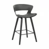 Armen Living Jagger Modern 26" Black Wood and Grey Faux Leather Counter Height Barstool Side - Armen Living Jagger Modern 26" Black Wood and Grey Faux Leather Counter Height Barstool Side
