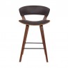 Armen Living Jagger Modern 26" Wood and Faux Leather Counter Height Barstool Front