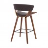 Armen Living Jagger Modern 26" Wood and Faux Leather Counter Height Barstool Back