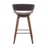 Armen Living Jagger Modern 26" Wood and Faux Leather Counter Height Barstool Back