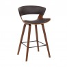 Armen Living Jagger Modern 26" Wood and Faux Leather Counter Height Barstool Side