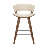 Armen Living Jagger Modern 26" Wood and Cream Faux Leather Counter Height Barstool  Front
