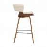 Armen Living Jagger Modern 26" Wood and Cream Faux Leather Counter Height Barstool Side