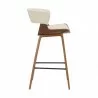 Armen Living Jagger Modern 26" Wood and Cream Faux Leather Counter Height Barstool Side - Armen Living Jagger Modern 26" Wood and Cream Faux Leather Counter Height Barstool Side