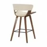 Armen Living Jagger Modern 26" Wood and Cream Faux Leather Counter Height Barstool Side - Armen Living Jagger Modern 26" Wood and Cream Faux Leather Counter Height Barstool Side