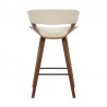 Armen Living Jagger Modern 26" Wood and Cream Faux Leather Counter Height Barstool Back