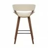 Armen Living Jagger Modern 26" Wood and Cream Faux Leather Counter Height Barstool Back - Armen Living Jagger Modern 26" Wood and Cream Faux Leather Counter Height Barstool Back
