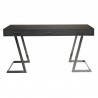 Armen Living Juniper Contemporary Desk with Polished Stainless Steel Finish and Grey Top - Front