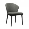Armen Living Juno Charcoal Fabric and Black Wood Dining Side Chairs - Side