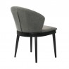 Armen Living Juno Charcoal Fabric and Black Wood Dining Side Chairs - Back