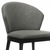 Armen Living Juno Charcoal Fabric and Black Wood Dining Side Chairs - Half Side