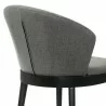 Armen Living Juno Charcoal Fabric and Black Wood Dining Side Chairs - Half Back - Armen Living Juno Charcoal Fabric and Black Wood Dining Side Chairs - Half Back
