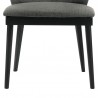 Armen Living Juno Charcoal Fabric and Black Wood Dining Side Chairs - Bottom