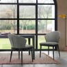 Armen Living Juno Charcoal Fabric and Black Wood Dining Side Chairs - Set of 2