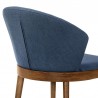 Armen Living Juno Blue Fabric and Walnut Wood Dining Side Chairs - Half Back