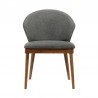 Armen Living Juno Charcoal Fabric and Walnut Wood Dining Side Chairs - Front