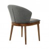 Armen Living Juno Charcoal Fabric and Walnut Wood Dining Side Chairs - Back