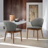 Armen Living Juno Charcoal Fabric and Walnut Wood Dining Side Chairs