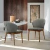 Armen Living Juno Charcoal Fabric and Walnut Wood Dining Side Chairs - Armen Living Juno Charcoal Fabric and Walnut Wood Dining Side Chairs