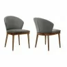 Armen Living Juno Charcoal Fabric and Walnut Wood Dining Side Chairs - Set - Armen Living Juno Charcoal Fabric and Walnut Wood Dining Side Chairs - Set