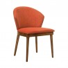 Armen Living Juno Orange Fabric and Walnut Wood Dining Side Chairs - Side