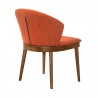 Armen Living Juno Orange Fabric and Walnut Wood Dining Side Chairs - Back
