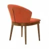 Armen Living Juno Orange Fabric and Walnut Wood Dining Side Chairs - Back - Armen Living Juno Orange Fabric and Walnut Wood Dining Side Chairs - Back