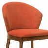 Armen Living Juno Orange Fabric and Walnut Wood Dining Side Chairs - Front Half