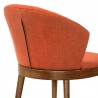 Armen Living Juno Orange Fabric and Walnut Wood Dining Side Chairs - Half Back