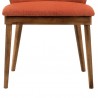 Armen Living Juno Orange Fabric and Walnut Wood Dining Side Chairs - Seating