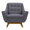 Armen Living Janson Mid-Century Sofa Chair In Champagne Wood Finish And Fabric 7