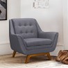 Armen Living Janson Mid-Century Sofa Chair In Champagne Wood Finish And Fabric 5