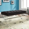 Joanna Ottoman Bench in Black Tufted Velvet with Crystal Buttons and Acrylic Legs - Lifestyle