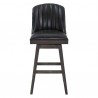 Armen Living Journey Swivel Brown Onyx Faux Leather and American Grey Wood Bar Stool Front