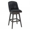 Armen Living Journey Swivel Brown Onyx Faux Leather and American Grey Wood Bar Stool Front