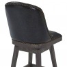Armen Living Journey Swivel Brown Onyx Faux Leather and American Grey Wood Bar Stool Back