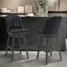 Armen Living Journey Swivel Brown Onyx Faux Leather and American Grey Wood Bar Stool