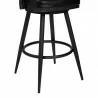 Armen Living Justin Swivel Vintage Black Faux Leather Bar Stool with Black Metal Legs - Armen Living Justin Swivel Vintage Black Faux Leather Bar Stool with Black Metal Legs