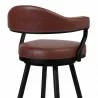 Armen Living Justin Swivel Vintage Coffee Faux Leather Bar Stool with Black Metal Legs Half - Armen Living Justin Swivel Vintage Coffee Faux Leather Bar Stool with Black Metal Legs Half