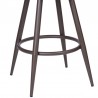 Armen Living Justin Swivel Vintage Brown Faux Leather Bar Stool with Brown Metal Legs