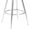 Armen Living Justin Swivel Vintage Grey Faux Leather Bar Stool with Brushed Stainless Steel Legs 