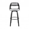 Armen Living Julius Gray Faux Leather and Black Wood Bar Stool Front