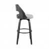 Armen Living Julius Gray Faux Leather and Black Wood Bar Stool Side