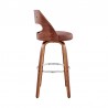 Armen Living Julius Brown Faux Leather and Walnut Wood Bar Stool Side