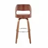 Armen Living Julius Brown Faux Leather and Walnut Wood Bar Stool  Back - Armen Living Julius Brown Faux Leather and Walnut Wood Bar Stool  Back